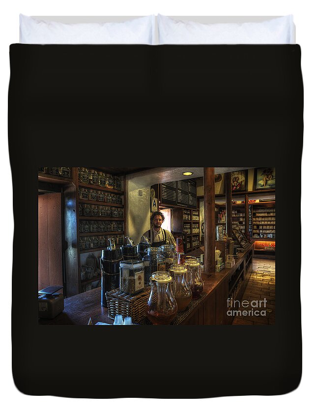 Art Duvet Cover featuring the photograph Old Town House Coffee by Yhun Suarez