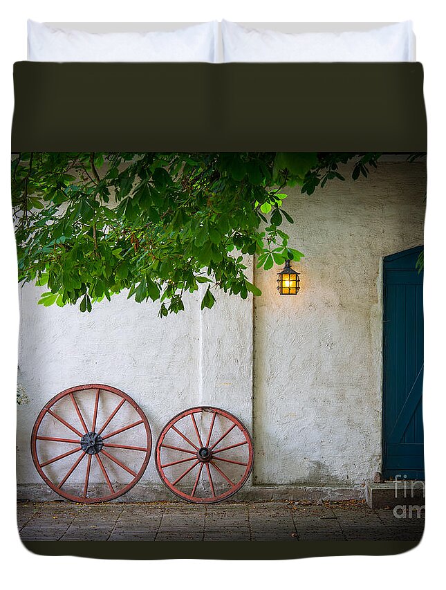 Europa Duvet Cover featuring the photograph Old Wheels by Inge Johnsson