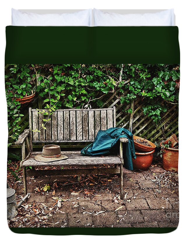 Old Wooden Garden Bench Duvet Cover For Sale By Sheila Smart Fine