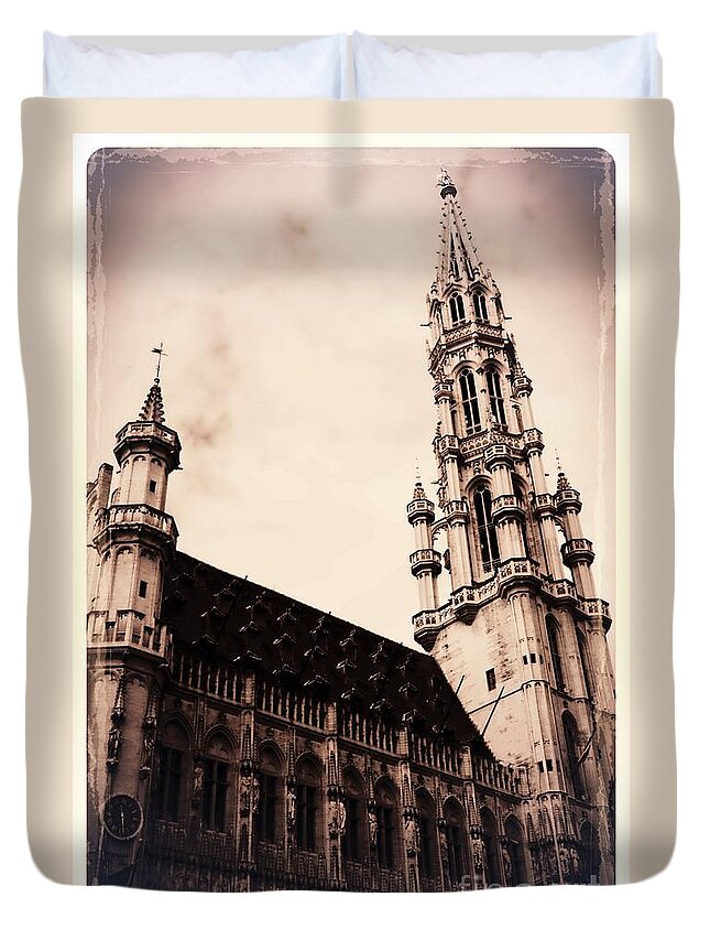 Brussels Duvet Cover featuring the photograph Old World Grand Place by Carol Groenen