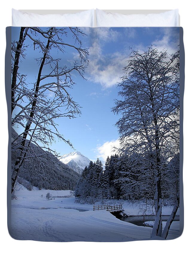 Snow Duvet Cover featuring the photograph On A Cold Winter Day by Christiane Schulze Art And Photography
