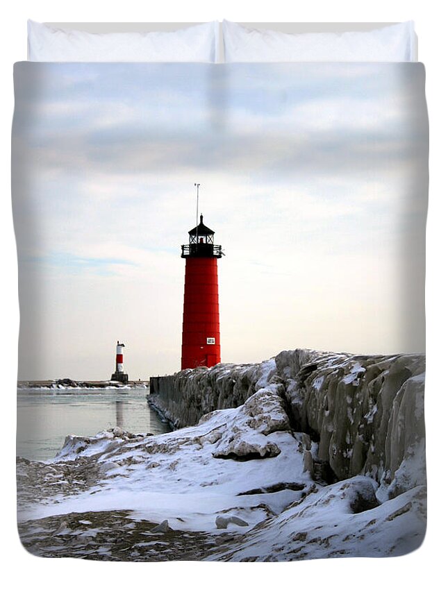 Winter Duvet Cover featuring the photograph On A Cold Winter's Morning by Kay Novy