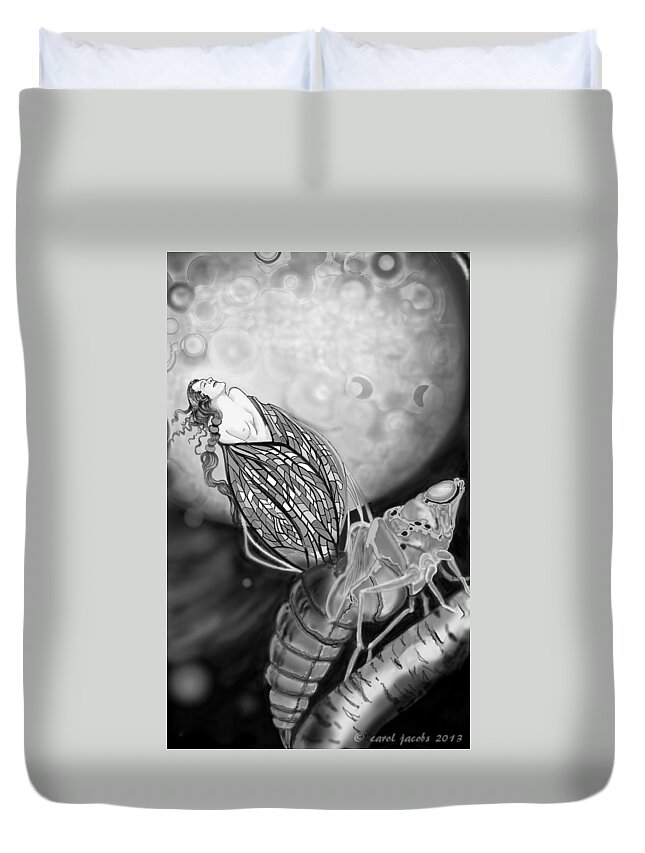 New Self Duvet Cover featuring the digital art On Becoming by Carol Jacobs