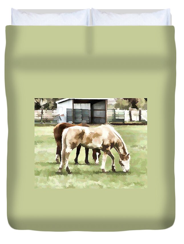 Weber Canyon Duvet Cover featuring the photograph On The Farm 3 by Ely Arsha