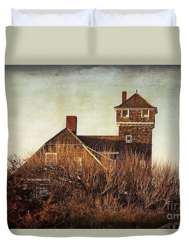 Sandy Hook Duvet Cover featuring the photograph On the Hook by Debra Fedchin