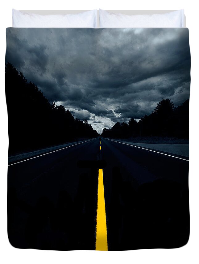 Tranquility Duvet Cover featuring the photograph On The Way To Muskoka by Roland Shainidze Photogaphy