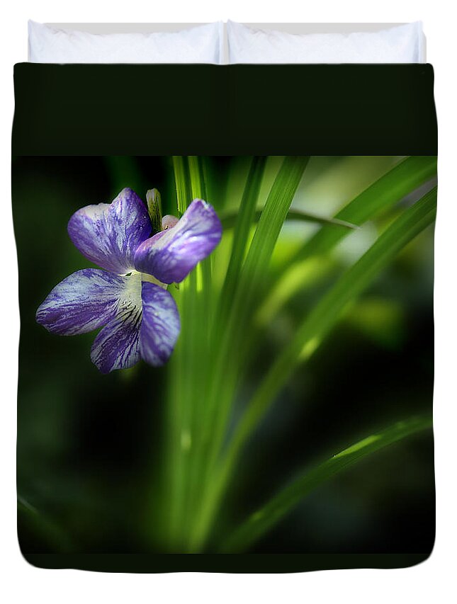 Purple Violet Duvet Cover featuring the photograph One Fine Morning by Michael Eingle