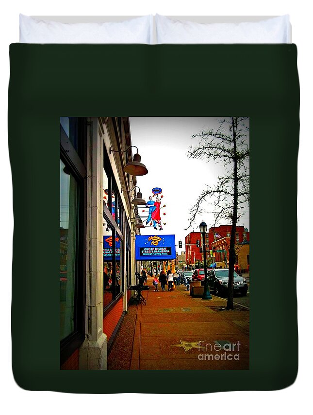 Blueberry Hill Duvet Cover featuring the photograph One of Ten Great Streets by Kelly Awad