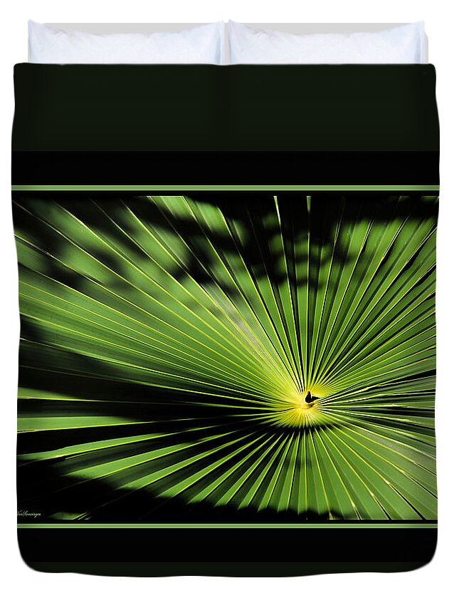 Palmetto Fan Canvas Print Duvet Cover featuring the photograph Optical Illusion by Lucy VanSwearingen