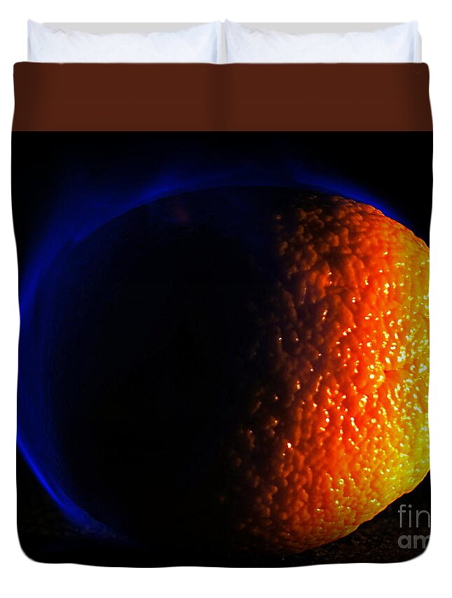Orange Duvet Cover featuring the photograph Orange and Blue by Paul Wilford
