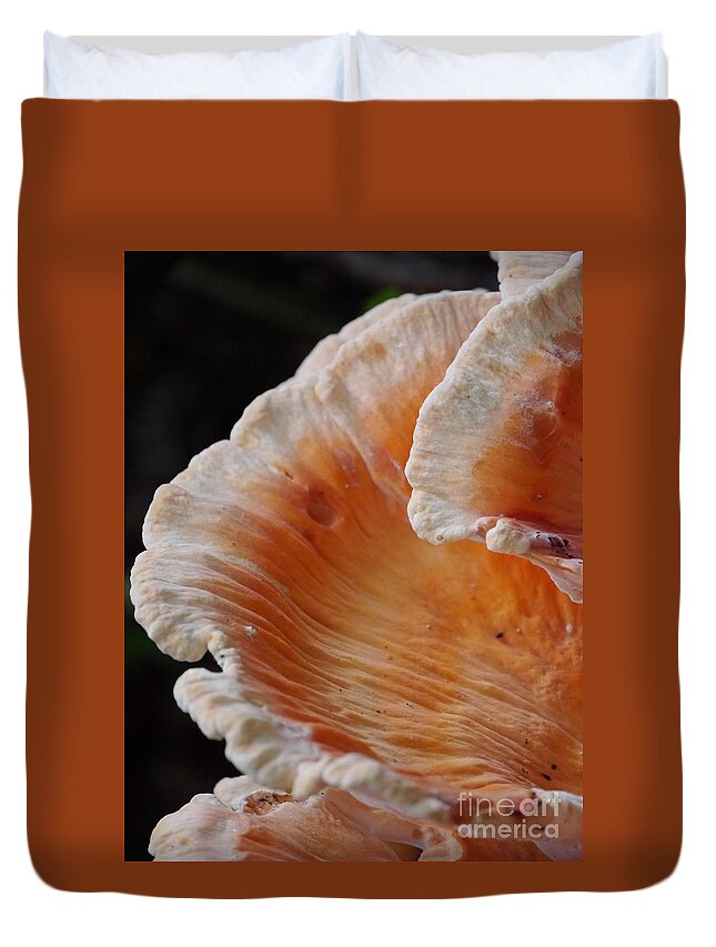 Orange Duvet Cover featuring the photograph Orange and White Fungi by Jane Ford