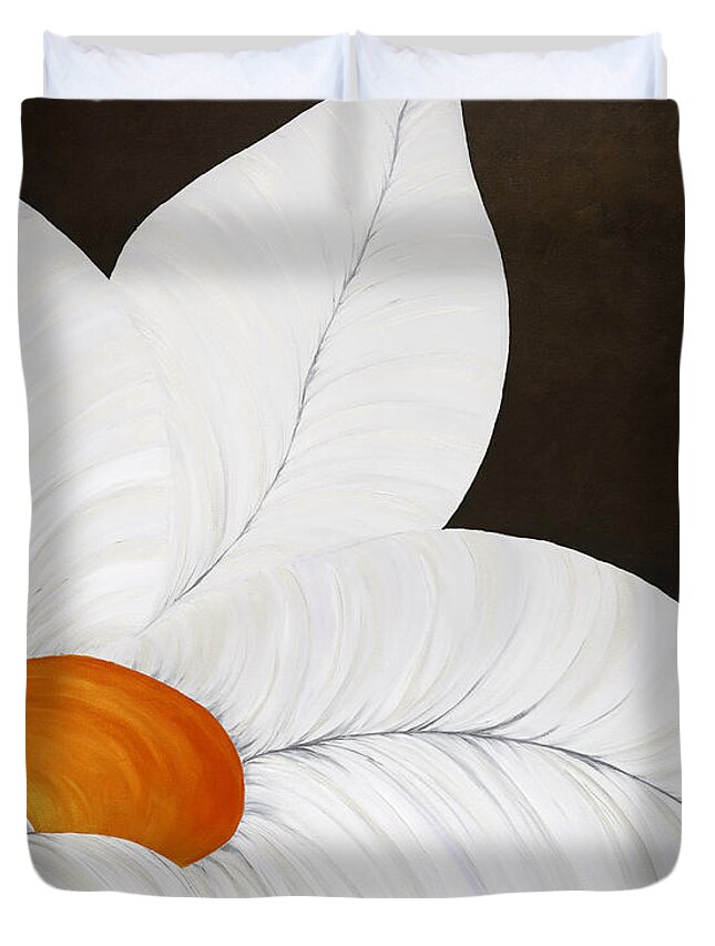 Flower Duvet Cover featuring the painting Orange Crush by Tamara Nelson