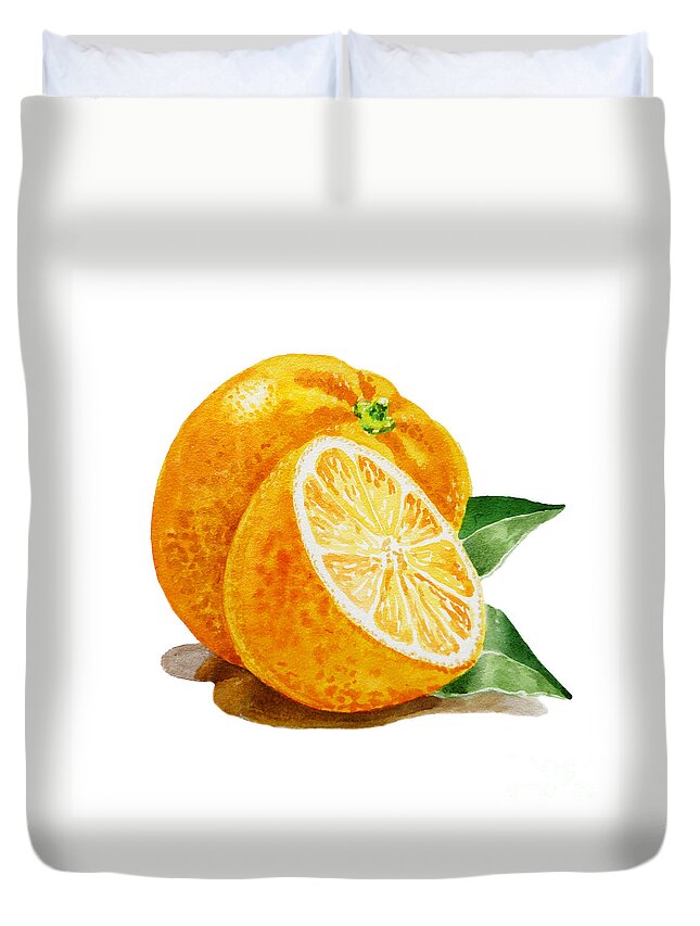 Orange Duvet Cover featuring the painting Orange by Irina Sztukowski