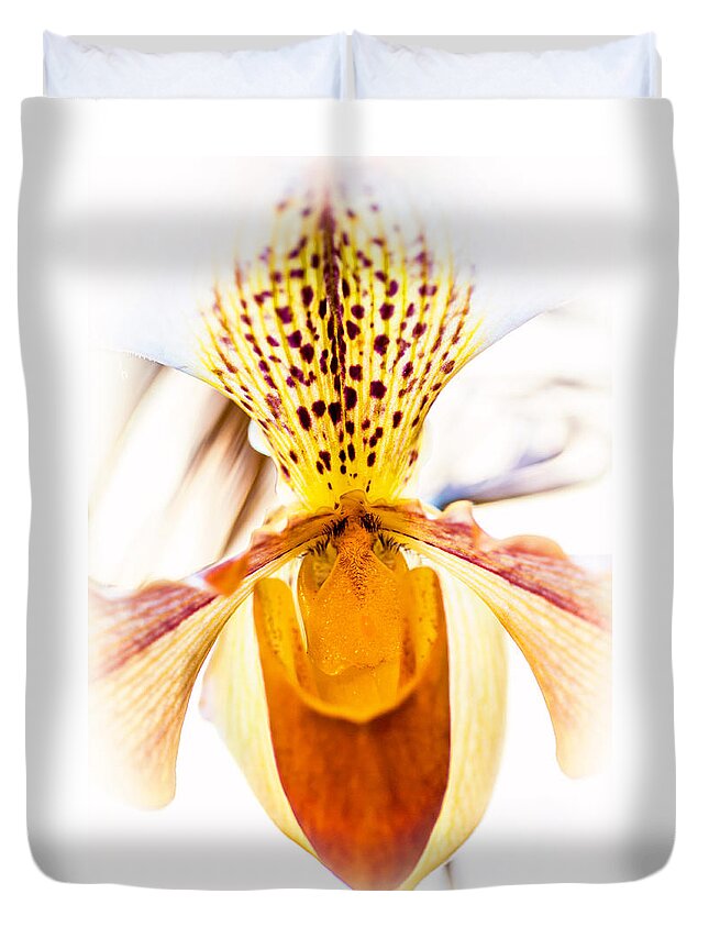 Orchid Duvet Cover featuring the photograph Orchid Macro 2 by Jenny Rainbow