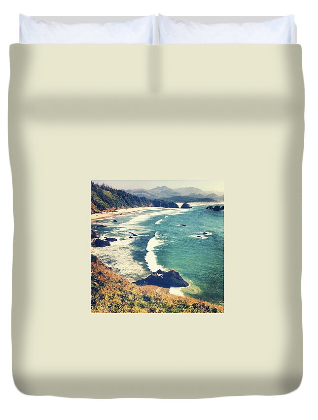 Scenics Duvet Cover featuring the photograph Oregon Coast by Andipantz