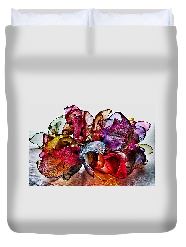 Organza Duvet Cover featuring the photograph Organza Petals by Marianna Mills