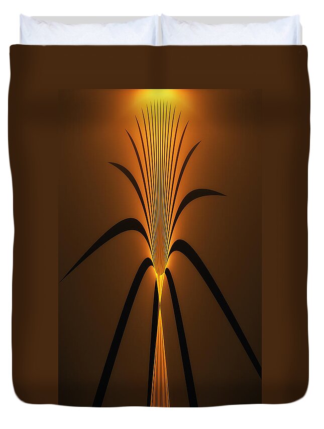 Fractal Duvet Cover featuring the digital art Oriental Vase by Gary Blackman