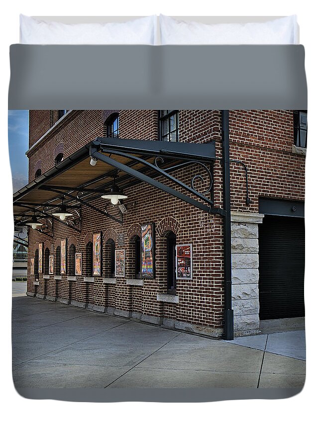 Baltimore Duvet Cover featuring the photograph Oriole Park Box Office by Susan Candelario