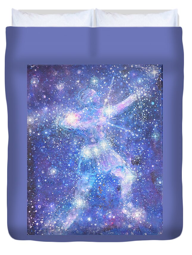 Constellations Duvet Cover featuring the painting Orions Belt by Ashleigh Dyan Bayer