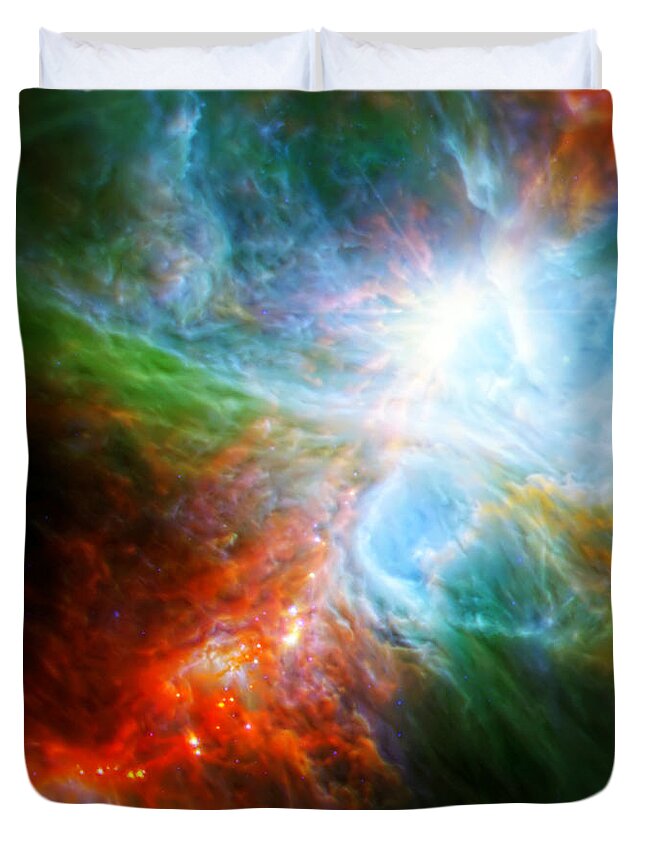 Nasa Images Duvet Cover featuring the photograph Orion's Rainbow 6 by Jennifer Rondinelli Reilly - Fine Art Photography