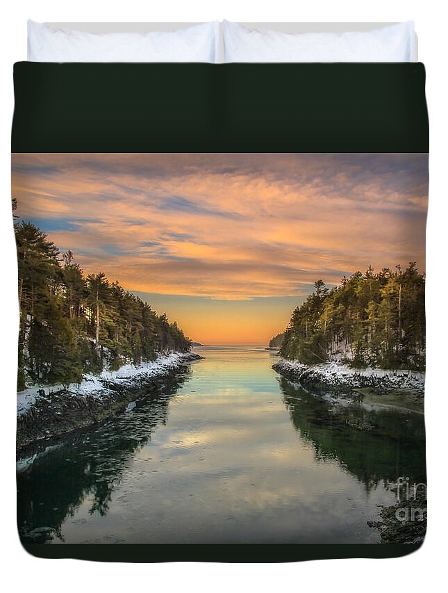 Orrs Island Duvet Cover featuring the photograph Orrs Island Maine by Brenda Giasson