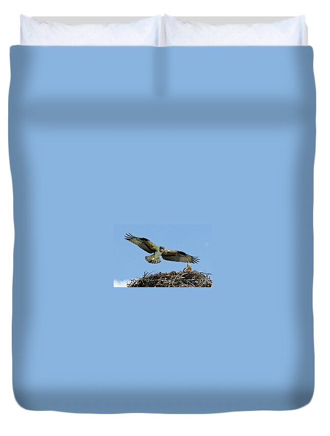 Osprey Duvet Cover featuring the photograph Osprey 4 by Bob Christopher