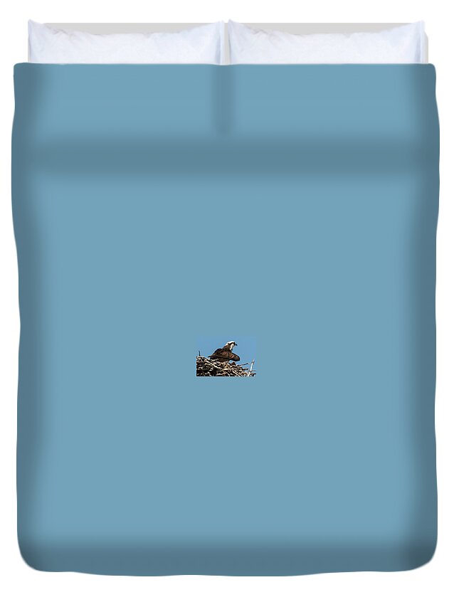 Osprey Duvet Cover featuring the photograph Osprey Nest 2 by John Daly