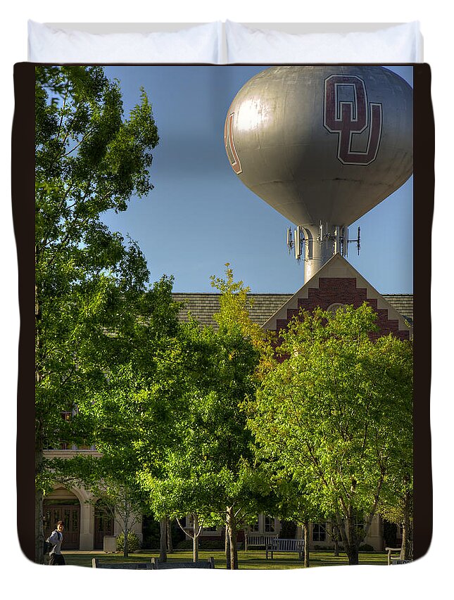 Oklahoma Duvet Cover featuring the photograph OU Campus by Ricky Barnard