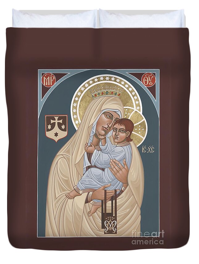 Our Lady Of Mt. Carmel Was Commissioned By The Church Of Mt. Carmel In Brooklyn Duvet Cover featuring the painting Our Lady of Mt. Carmel 255 by William Hart McNichols
