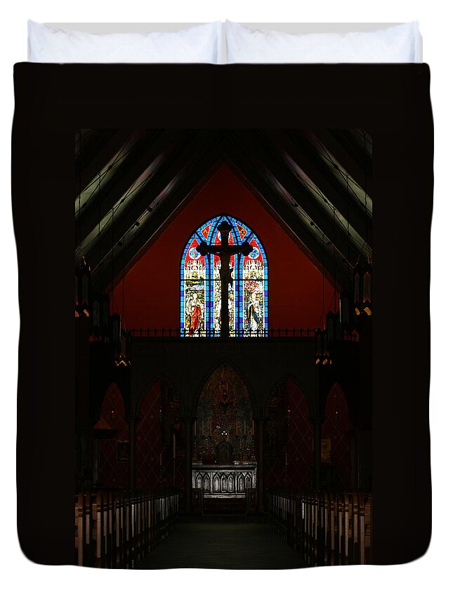 Altar Duvet Cover featuring the photograph Our Lady of the Atonement by Ed Gleichman