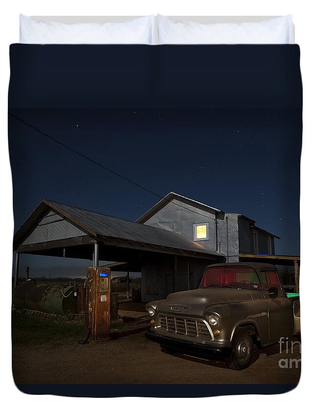 Light Painting Duvet Cover featuring the photograph Out of Gas by Keith Kapple