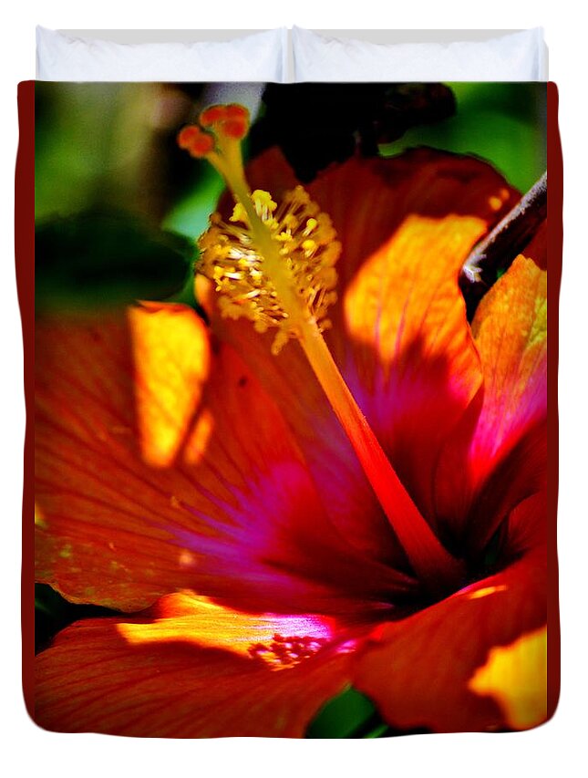 Plant Duvet Cover featuring the photograph Outrageous Color by Tamara Michael