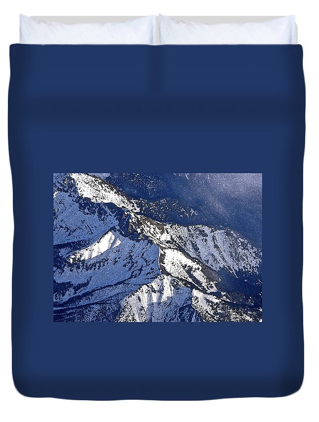 Cascades Duvet Cover featuring the digital art Over The Cascades by Gary Olsen-Hasek