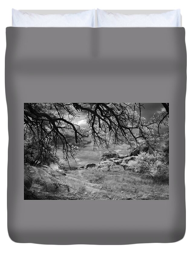 Infrared Duvet Cover featuring the photograph Overhanging Branches by Michael McGowan