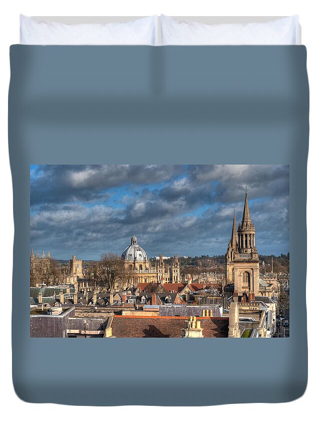Architecture Duvet Cover featuring the photograph Oxford Skyline by Mark Llewellyn