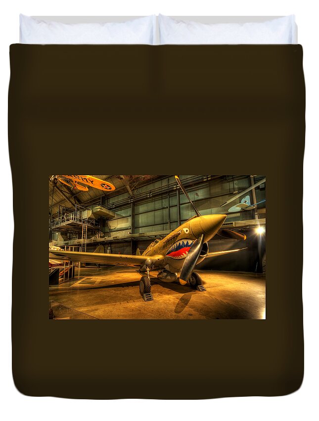 Curtiss Duvet Cover featuring the photograph P-40 Warhawk by David Dufresne