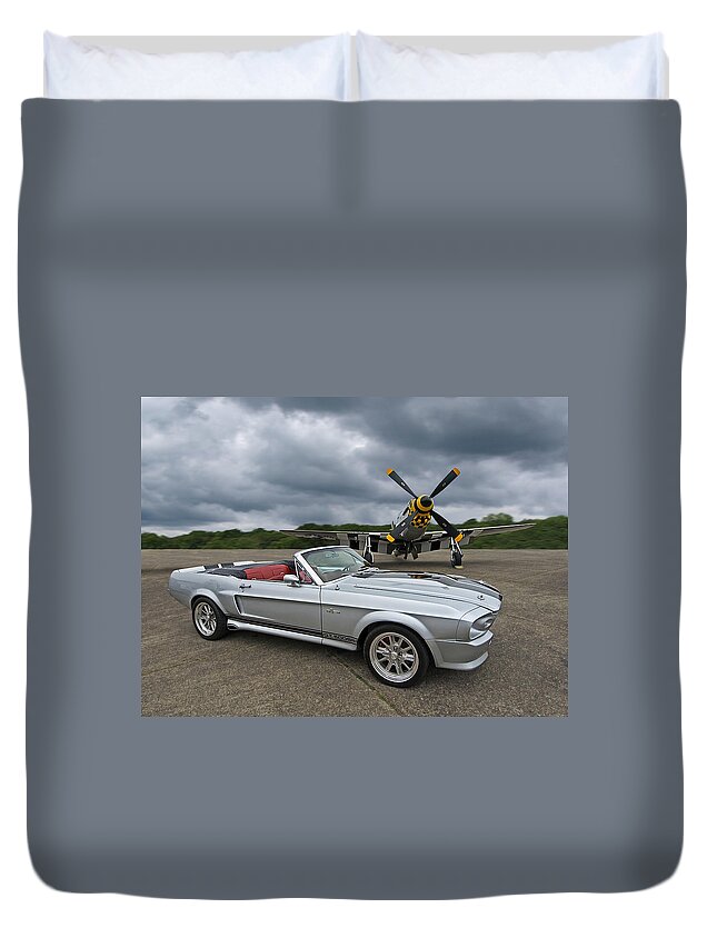P-51 Duvet Cover featuring the photograph P51 Meets Eleanor by Gill Billington