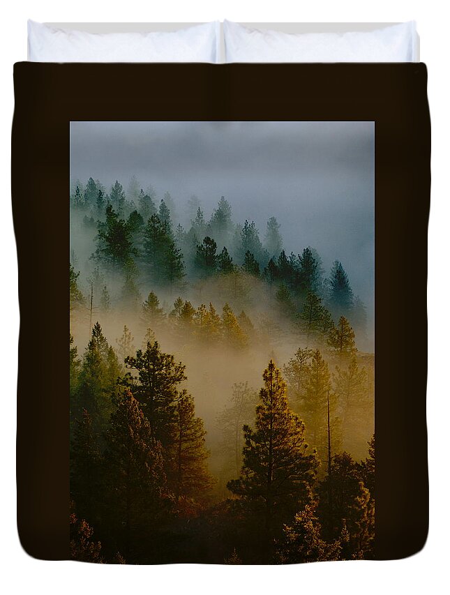 Morning Duvet Cover featuring the photograph Pacific Northwest Morning Mist by Ben Upham III