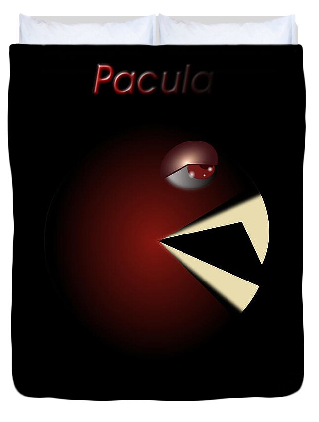 Pacman Duvet Cover featuring the digital art Pacula by Vintage Collectables
