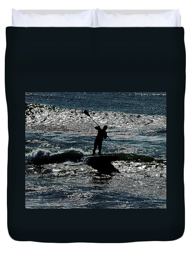 Manhattan Beach Duvet Cover featuring the photograph Paddleboard Dreams by Joe Schofield