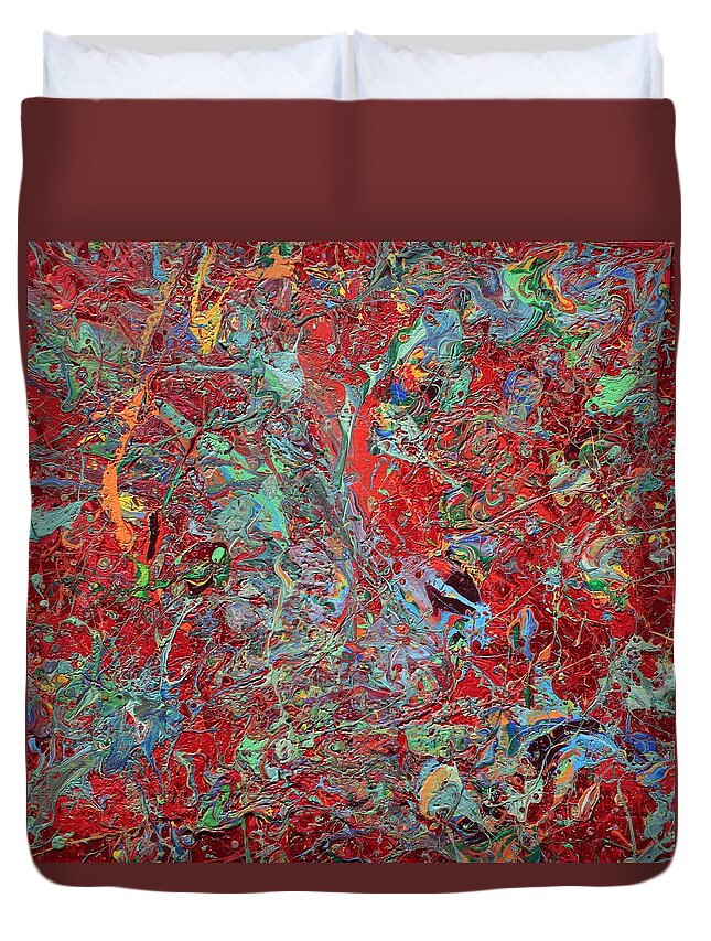 Liquid Pour Painting Duvet Cover featuring the painting Paint Number Twenty Five by Ric Bascobert