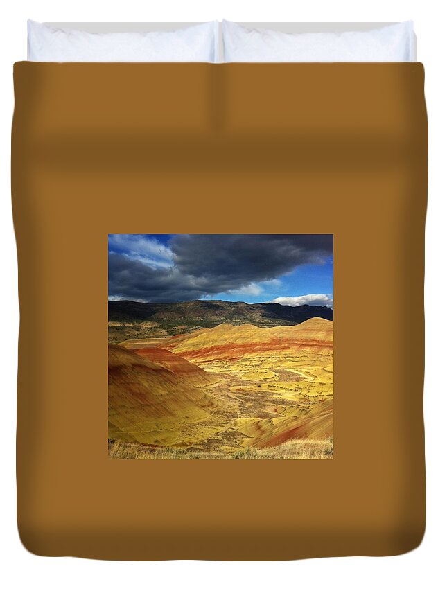 Scenics Duvet Cover featuring the photograph Painted Hills Of Oregon by Andipantz