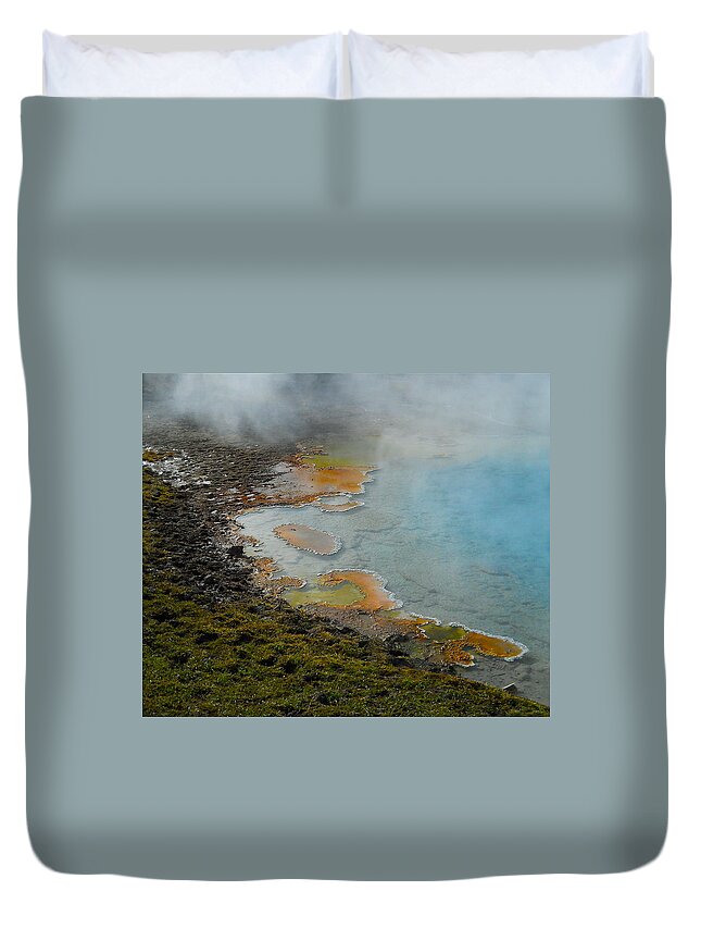 Yellowstone National Park Duvet Cover featuring the photograph Painted Pool of Yellowstone by Michele Myers