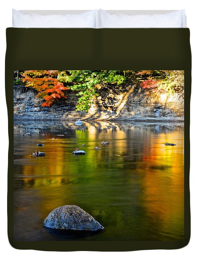 Painted Duvet Cover featuring the photograph Painted River by Frozen in Time Fine Art Photography