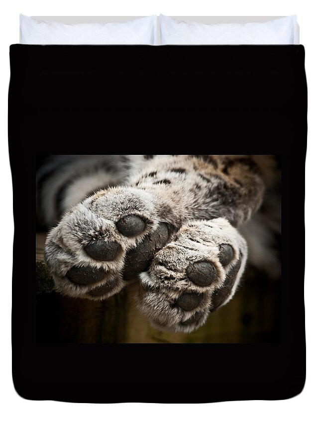 Marwell Duvet Cover featuring the photograph Pair of Paws by Chris Boulton