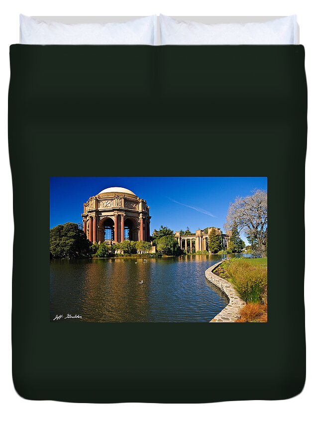 Architecture Duvet Cover featuring the photograph Palace of Fine Arts by Jeff Goulden