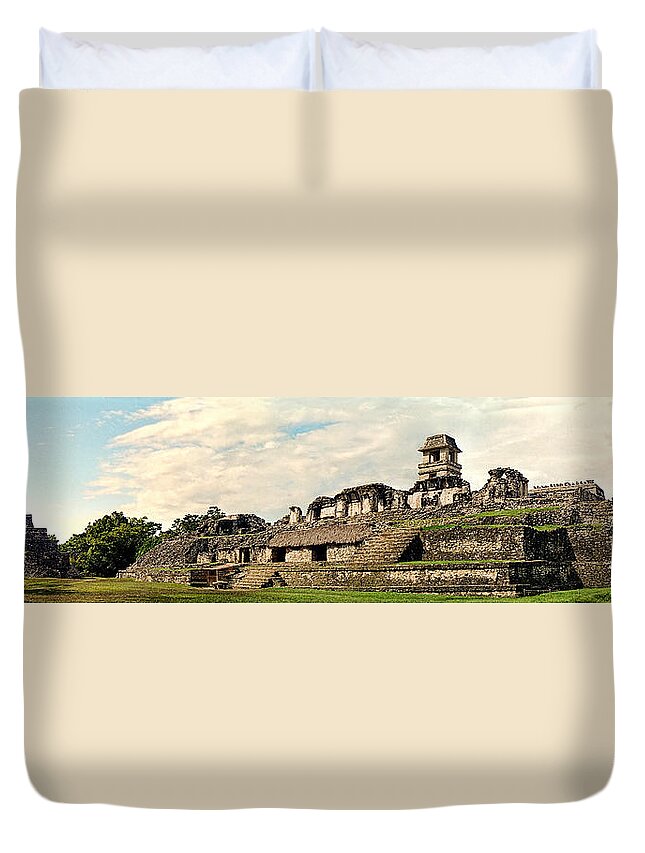 Palenque Duvet Cover featuring the photograph Palenque Panorama Unframed by Weston Westmoreland