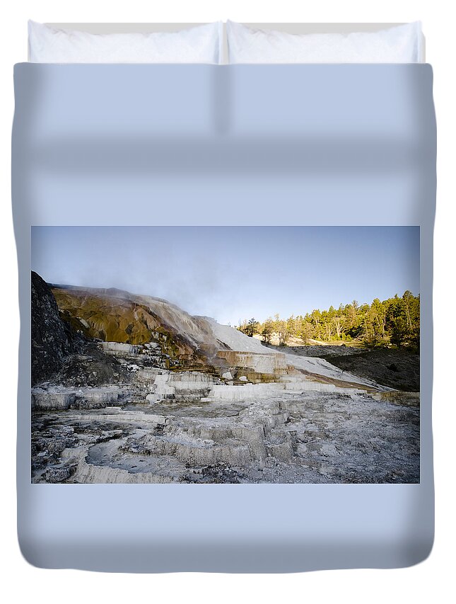 Mammoth Hot Springs Duvet Cover featuring the photograph Palette Springs by Crystal Wightman