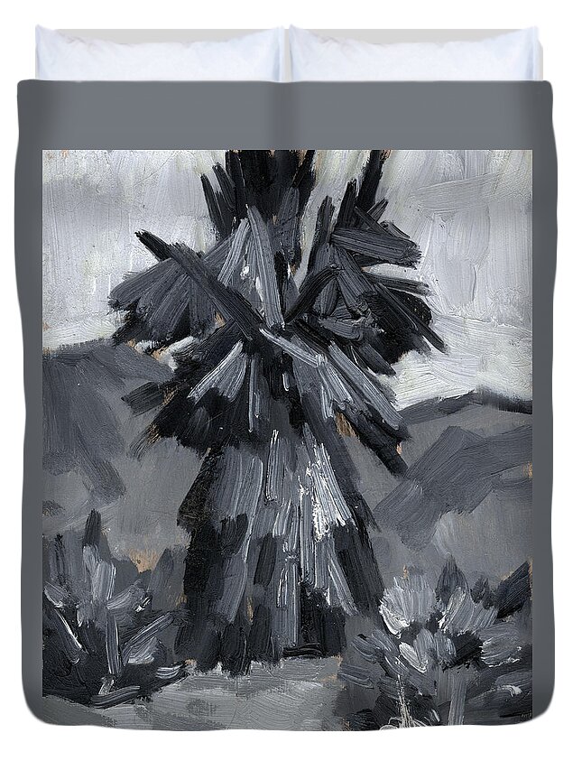 Palm Tree Duvet Cover featuring the painting Palm Tree Study by Diane McClary