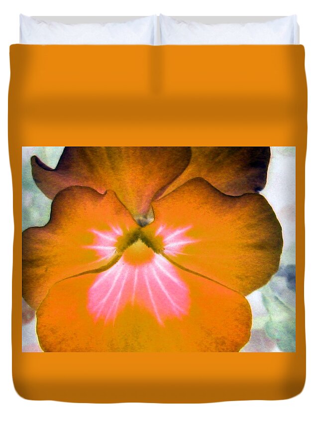 Pansy Duvet Cover featuring the photograph Pansy Power 04 by Pamela Critchlow